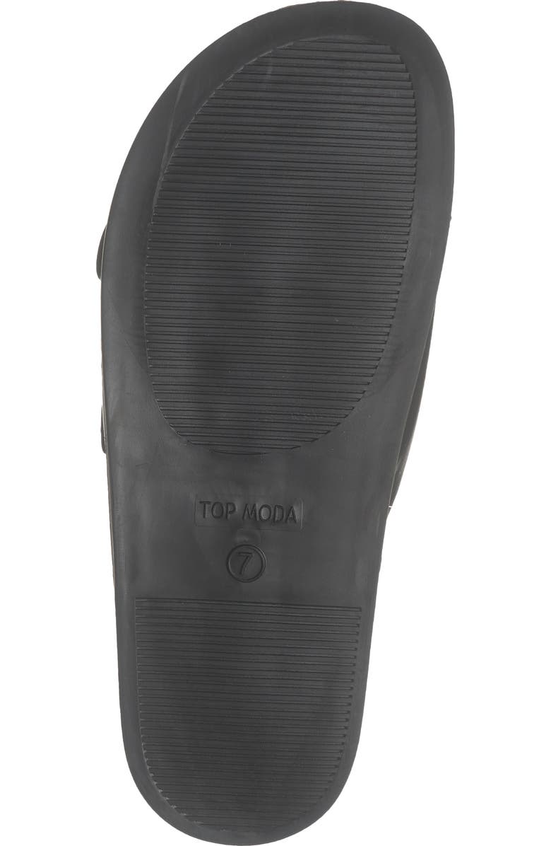 TOP MODA Sailor Double Strap Slide Sandal, Alternate, color, Black