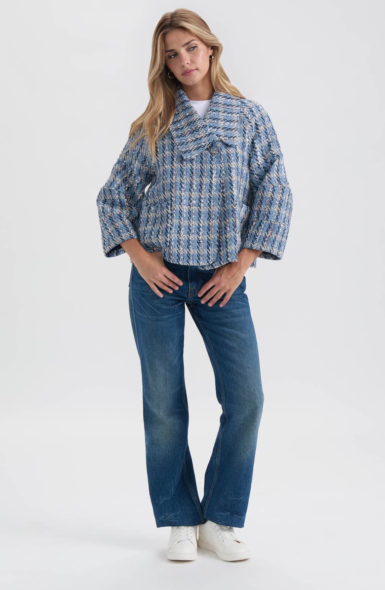 NVLT Tweed Crop Jacket, Alternate, color, Blue