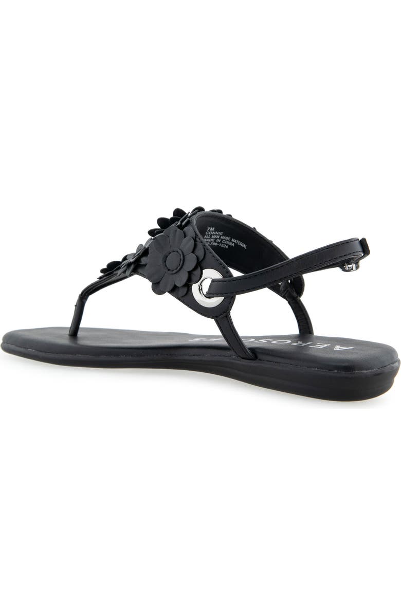 Aerosoles Connie Flower Slingback Sandal, Alternate, color, Black Faux Leather