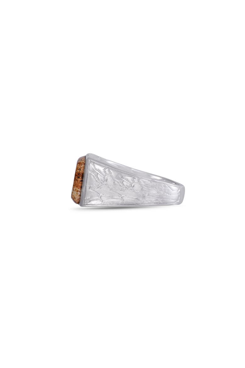 Brown Picasso Jasper Sterling Silver Men Signet Ring, Alternate, color, Silver
