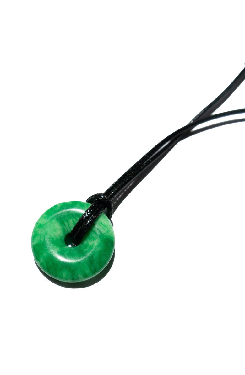 seree Medallion Green jade cord necklace, Alternate, color, Bright Green