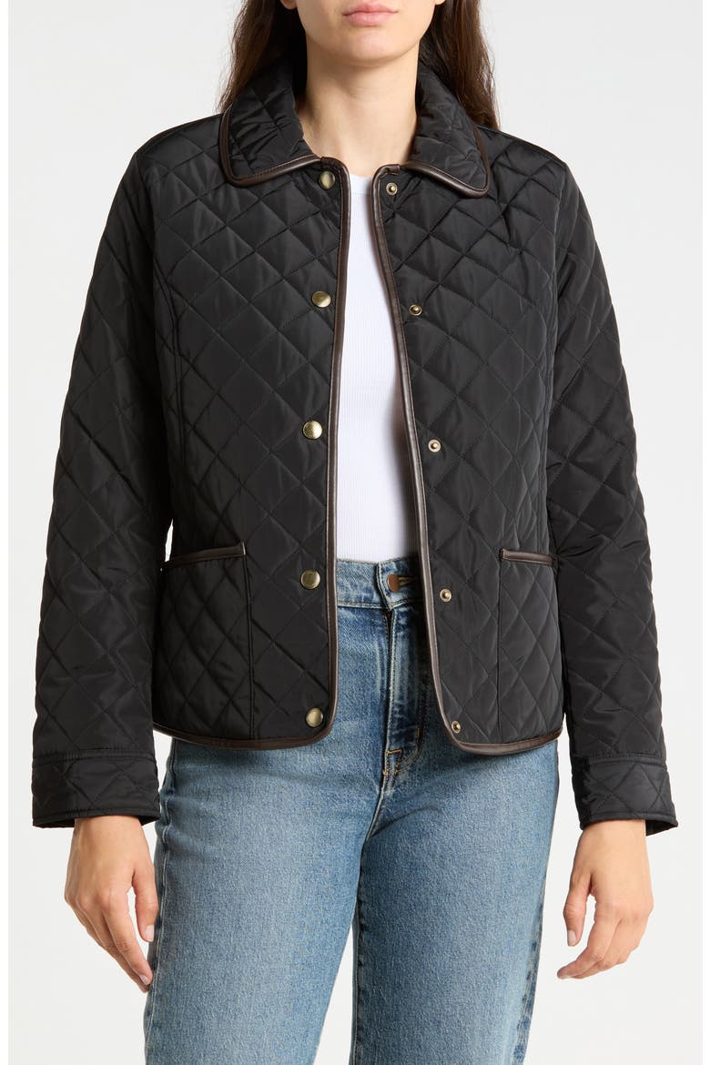 Quilted Barn Jacket, Alternate, color, BLACK