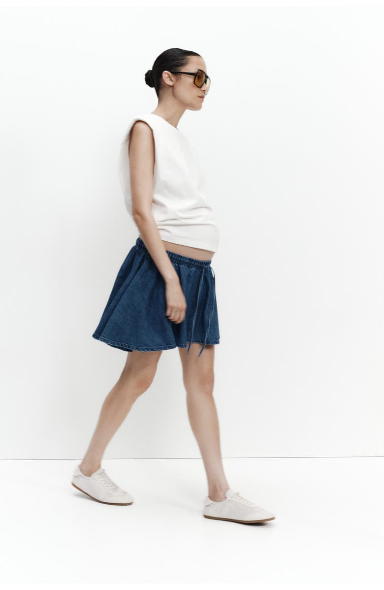 H&M Mama Flared Cotton-blend Skort, Alternate, color, Denim Blue