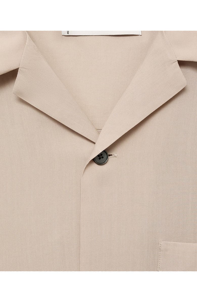 MANGO Regular Fit Lyocell Camp Shirt, Alternate, color, Sand