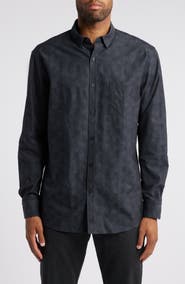Johnston & Murphy Jacquard Skull Button-Up Shirt