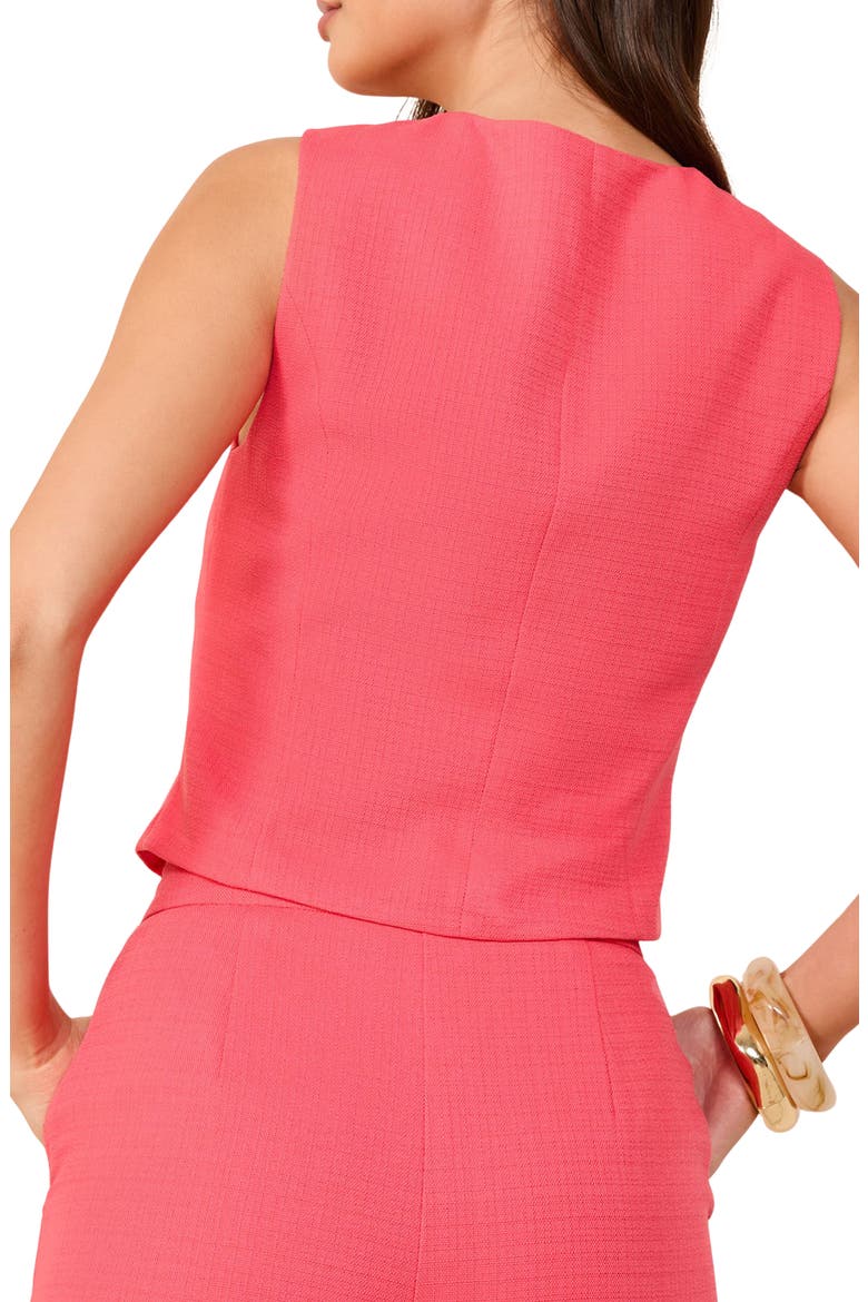 Cross Hatch Button-Up Vest, Alternate, color, PINK
