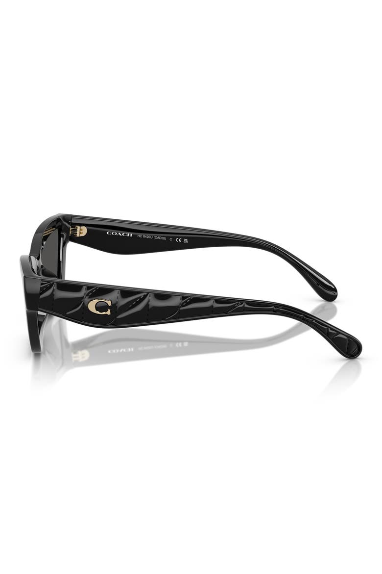 55mm Rectangular Sunglasses, Alternate, color, BLACK / GREY SOLID