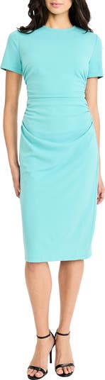 Maggy London Ruched Short Sleeve Midi Dress | Nordstromrack