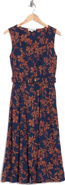 Lucky Brand Square Neck Sleeveless Cotton Midi Dress