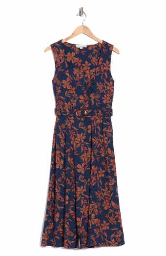 Square Neck Sleeveless Cotton Midi Dress