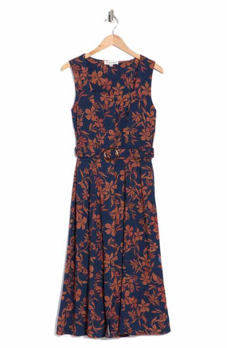 Square Neck Sleeveless Cotton Midi Dress