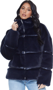 BLUE REVIVAL Mob Wife UnReal Leather Fur Jacket