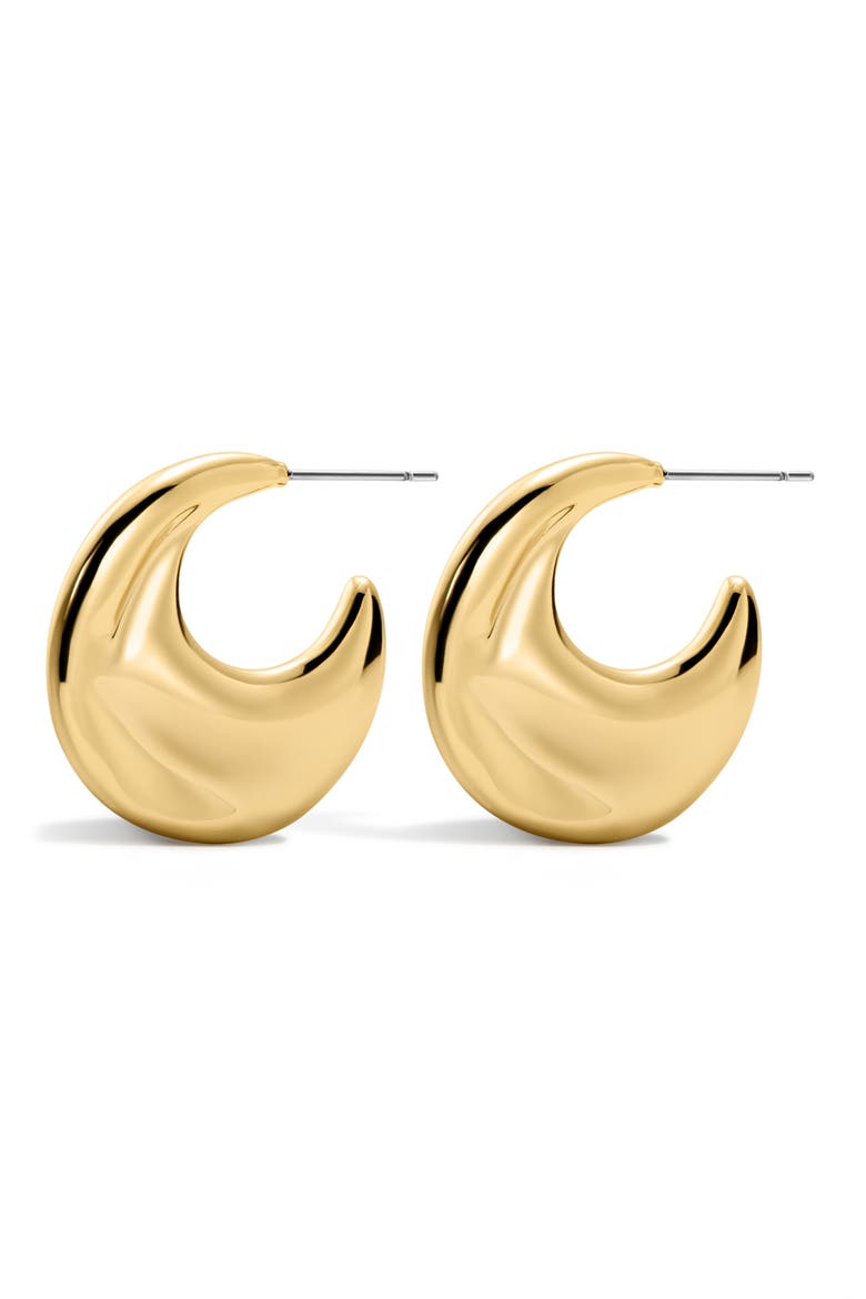 The Mercury Disc Hoop Earrings, Main, color, GOLD