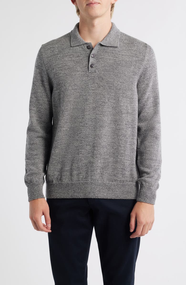 ALEX CRANE Anchor Merino Wool Polo Sweater, Main, color, Waterfall