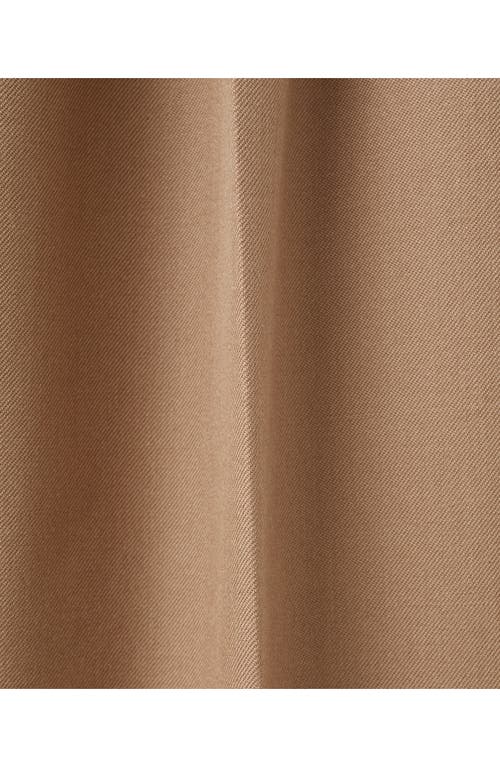 Mango Selection Elastic Waist Straight Leg Wool Pants In Brown