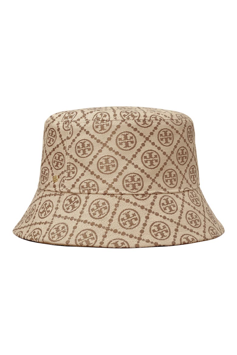 T Monogram Bucket Hat, Main, color, HAZEL