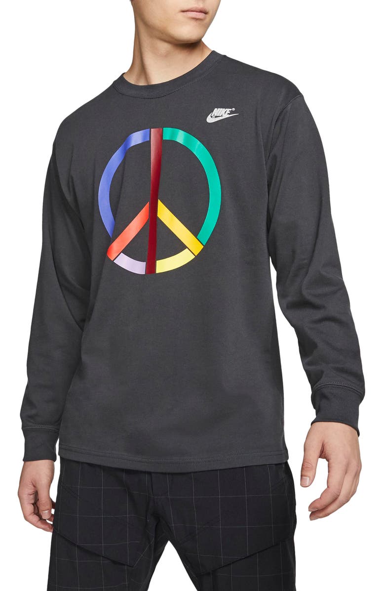 Nike x Olivia Kim Peace Sign Long Sleeve Tee, Main, color, 