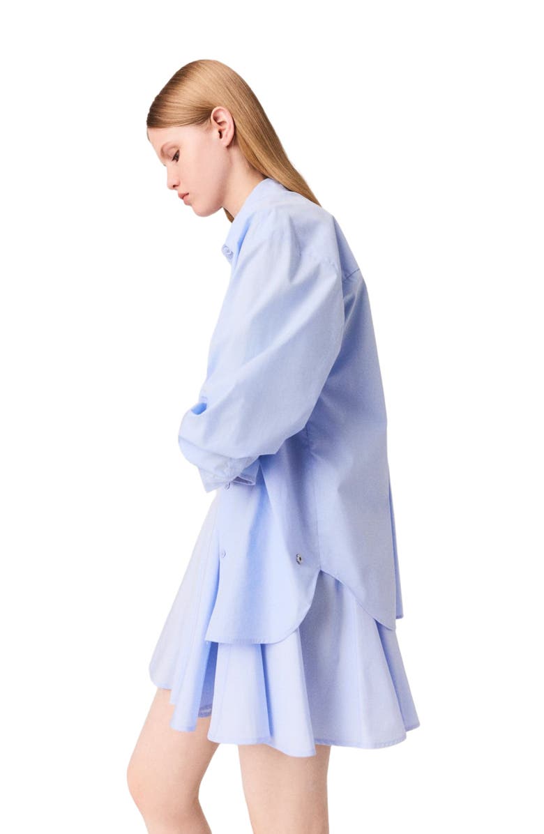 maje Long poplin blouse, Alternate, color, Light Blue