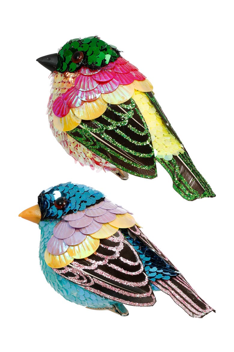 Sequined Bird, Small,Set of 8, Main, color, Green