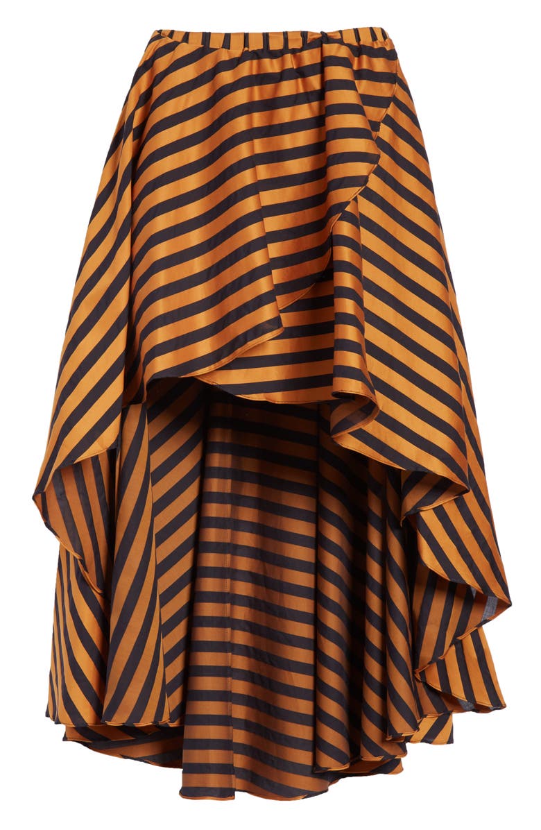 CAROLINE CONSTAS Adelle Ruffle High/Low Skirt, Alternate, color, 
