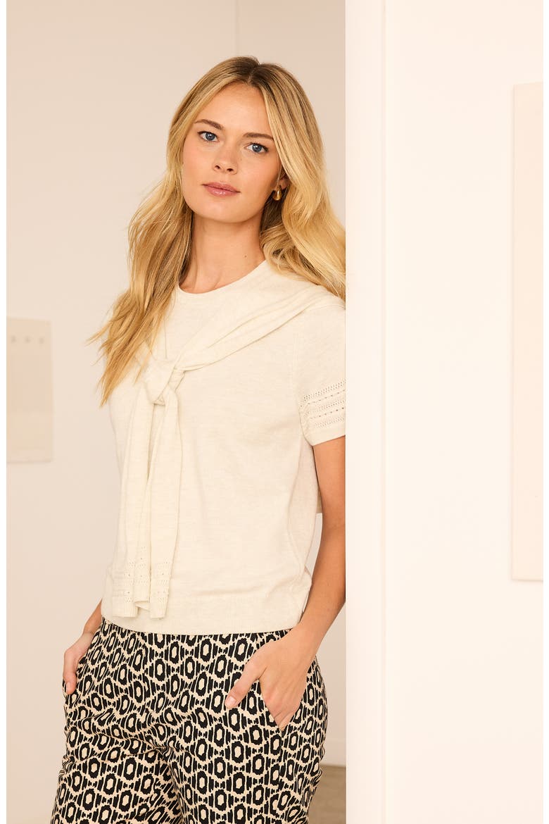 Piazza Layered Look Sweater, Alternate, color, COCONUT