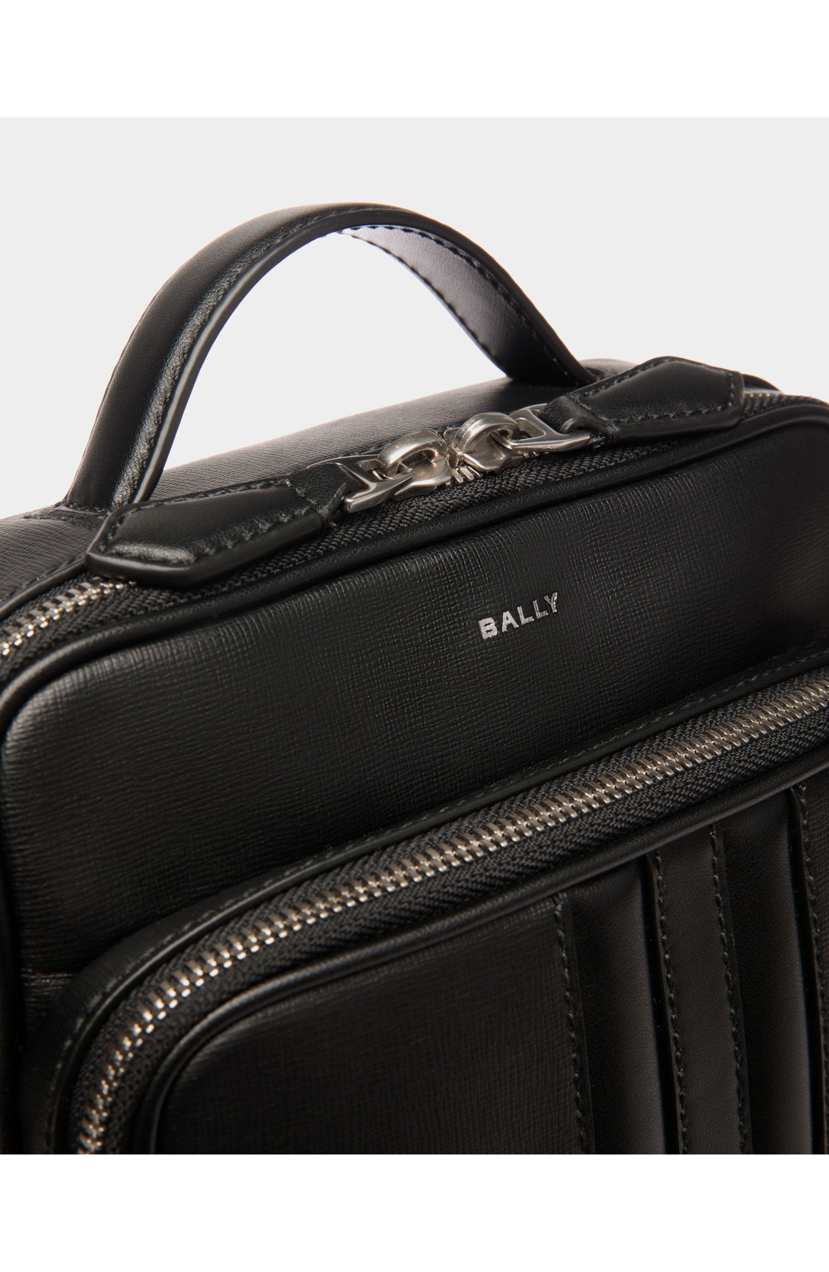 Bally Mythos Crossbody Bag In Recycled Leather, Alternate, color, Black+Palladio
