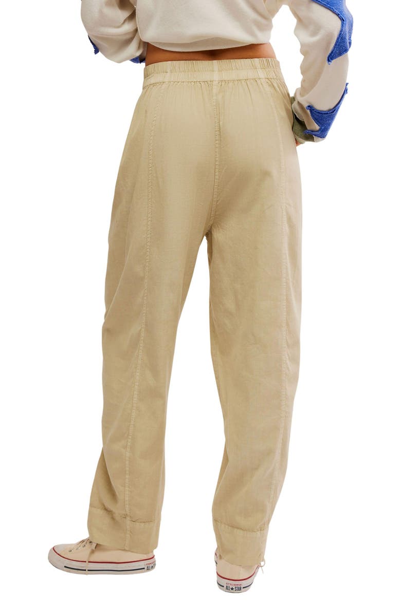 Preppy Pull-On Poplin Pants, Alternate, color, BIRCH