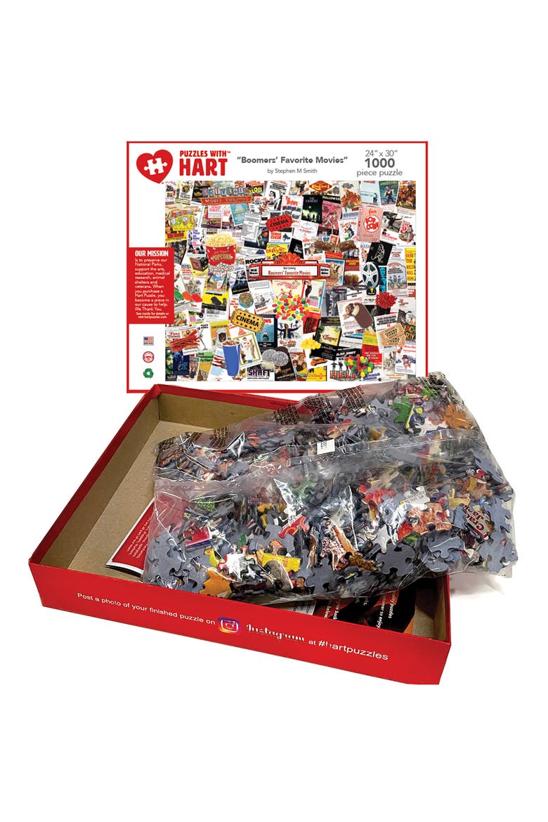 Boomers' Favorite Movies by Steve Smith, 24" x 30", 1000 Piece Puzzle, Alternate, color, Multicolored
