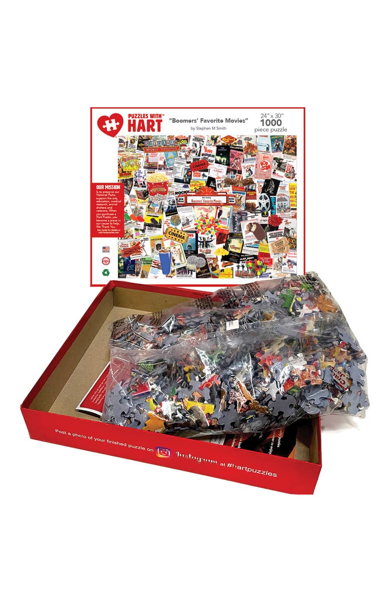 Hart Puzzles Boomers
Favorite Movies by Steve Smith, 24" x 30", 1000 Piece Puzzle, Alternate, color, Multicolored