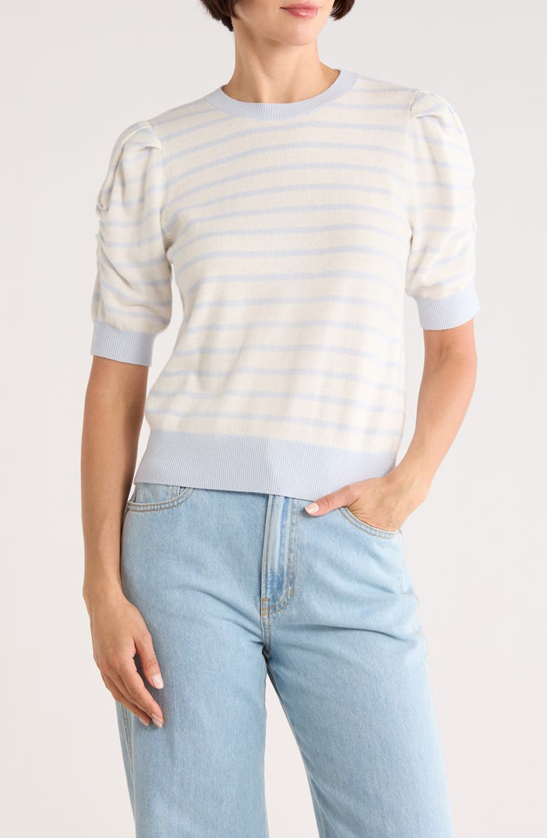 FRAME The Frankie Crewneck Wool Blend Sweater, Main, color, Chambray Blue Multi