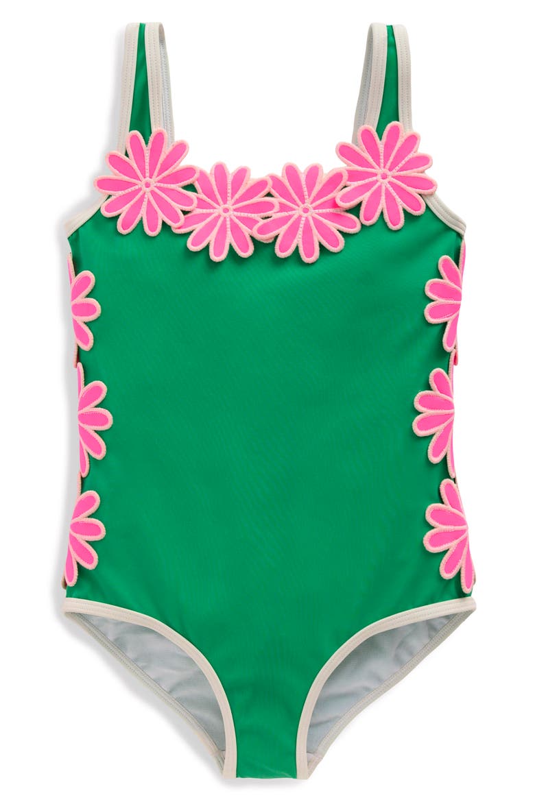 Kids' Appliqué One-Piece Swimsuit, Main, color, DAISY APPLIQUE