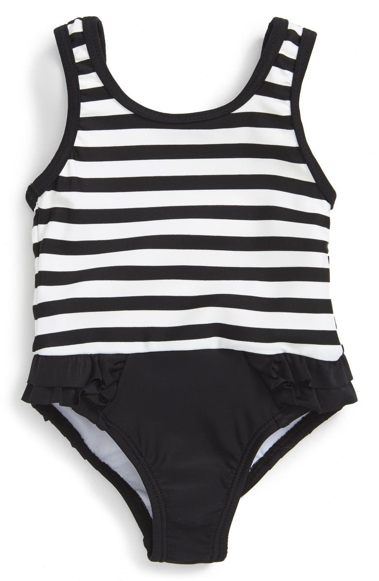 Kate Spade New York stripe one-piece swimsuit, Main, color, 
