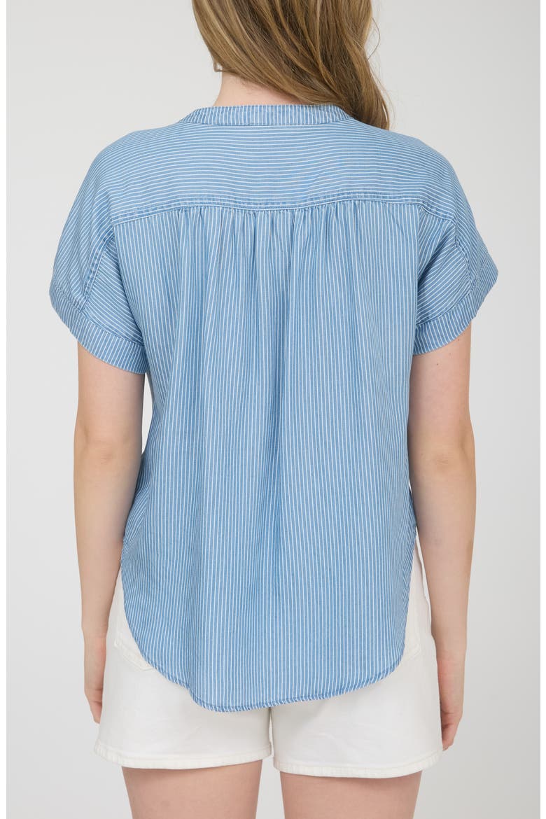 Button Up Stripe Top, Alternate, color, CHAMBRAY