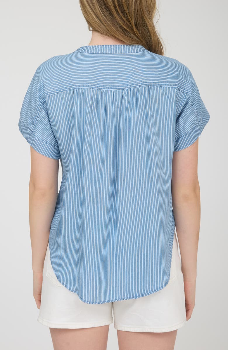 Blu Pepper Button Up Stripe Top, Alternate, color, Chambray