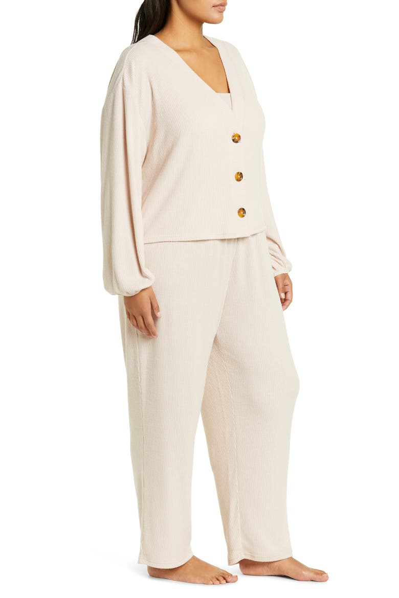 3-Piece So Soft Rib Lounge Set, Alternate, color, BEIGE MORN
