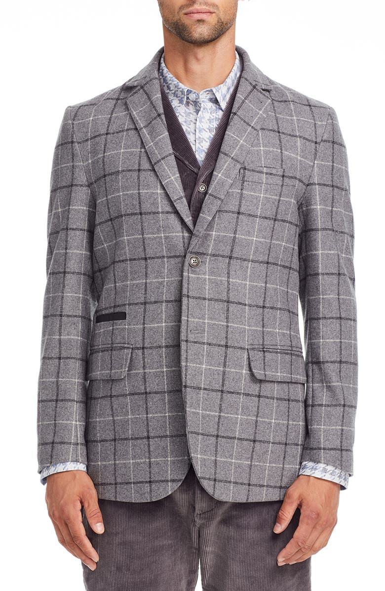 Brooklyn Brigade Plaid Wool Blazer, Main, color,