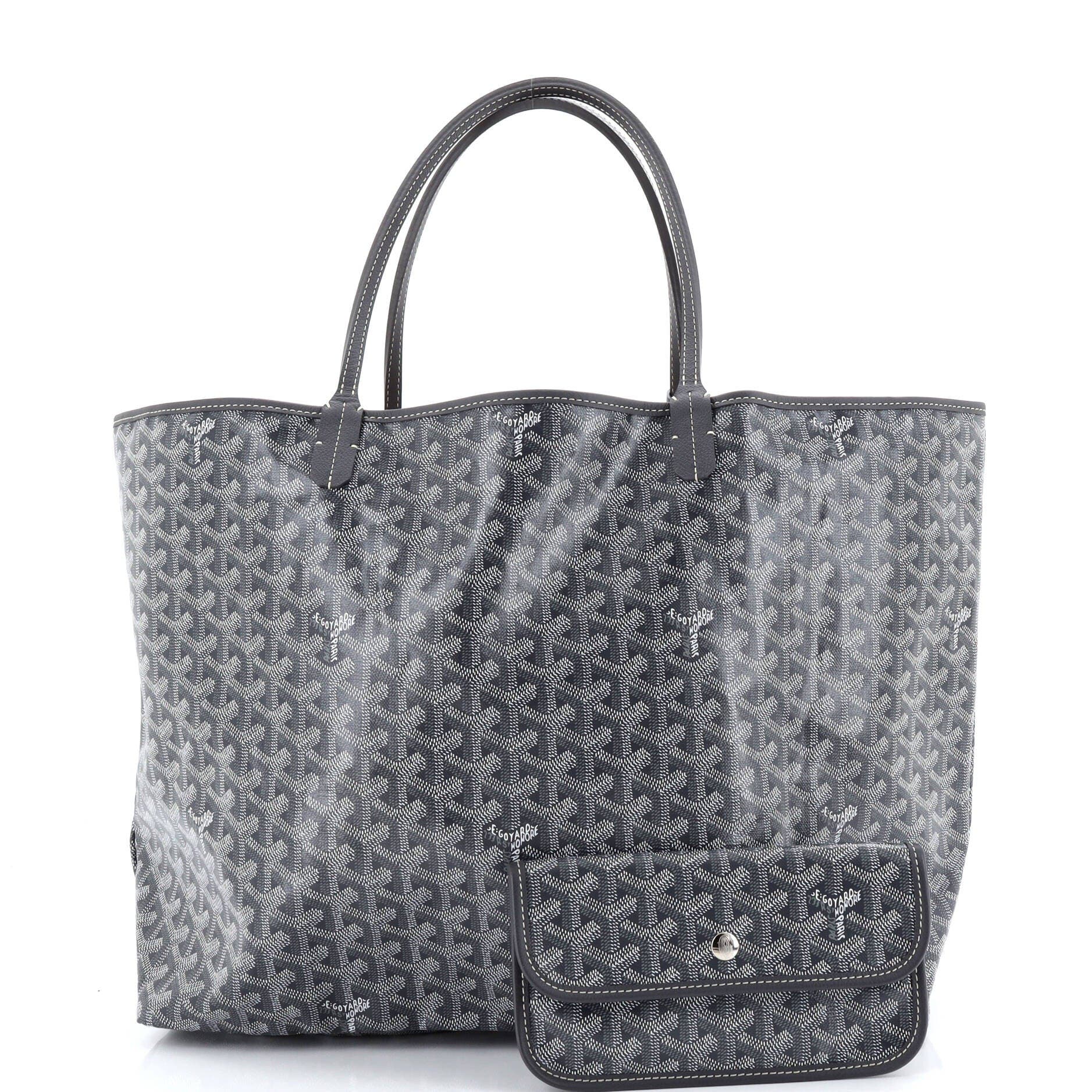 Pre-Owned Goyard Saint Louis Reversible Tote Coated Canvas and Printed Canvas GM, Alternate, color, Gray