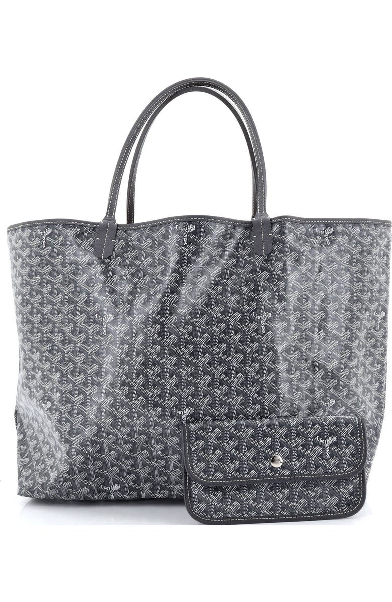 Pre-Owned Goyard Saint Louis Reversible Tote Coated Canvas and Printed Canvas GM, Alternate, color, Gray