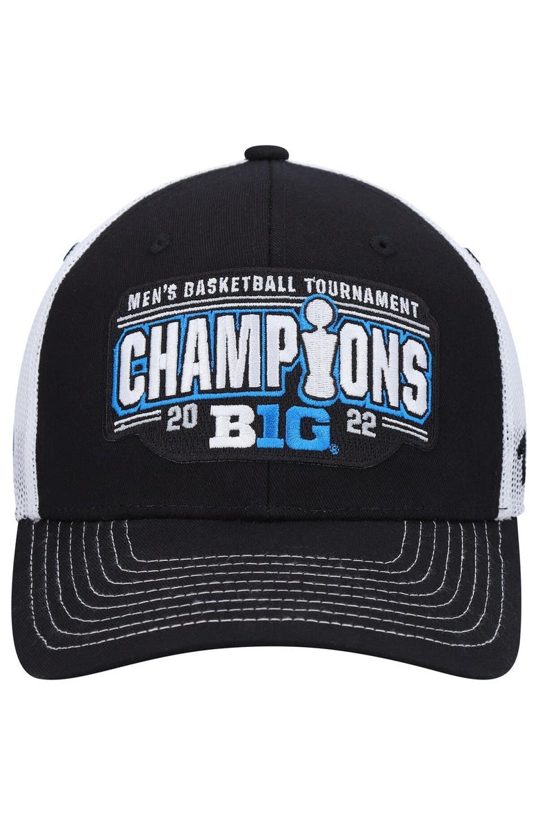 ZEPHYR Men's Zephyr Black/White Iowa Hawkeyes 2022 Big Ten Men's Basketball Conference Tournament Champions Locker Room Adjustable Hat, Alternate, color, 