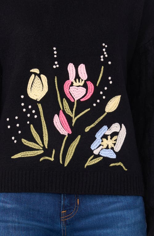 Ted Baker Floral Embroidery Sweater In Black