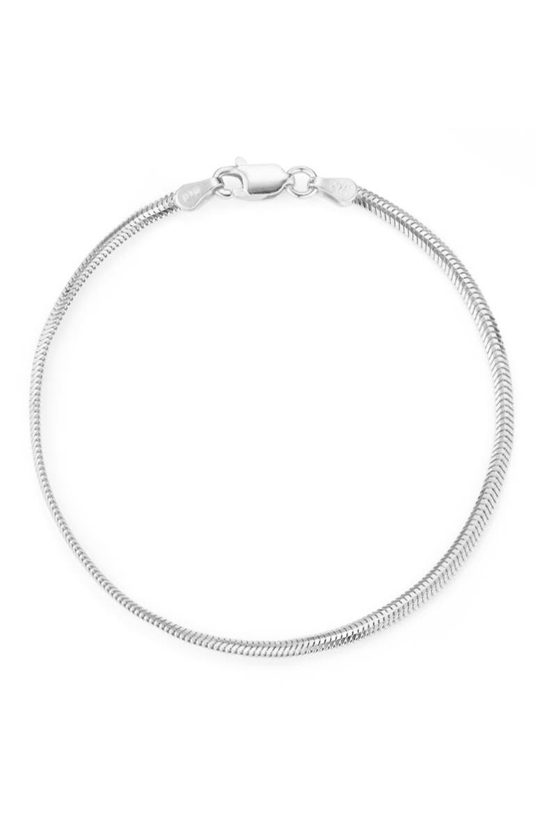 Snake Chain Anklet, Main, color, SILVER