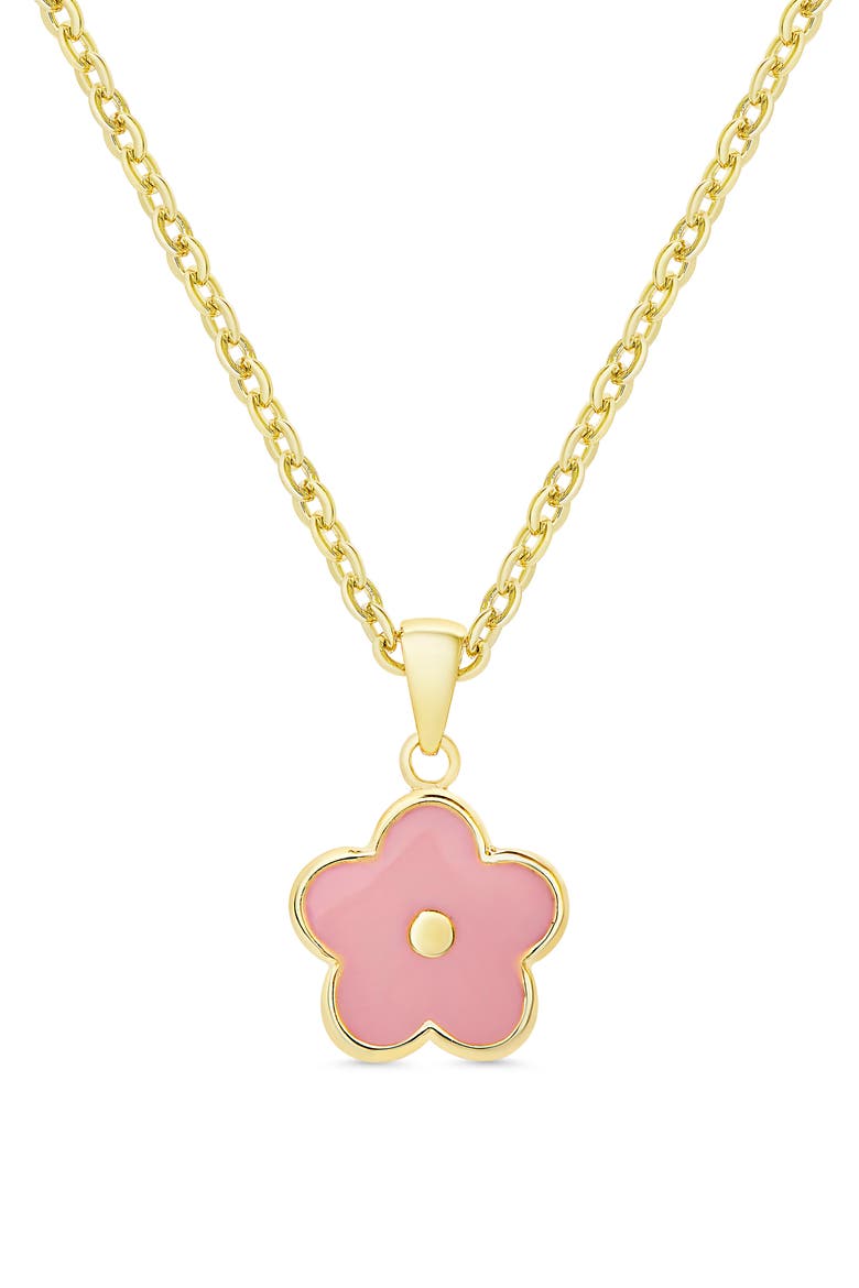 Flower Pendant Necklace, Main, color, GOLD
