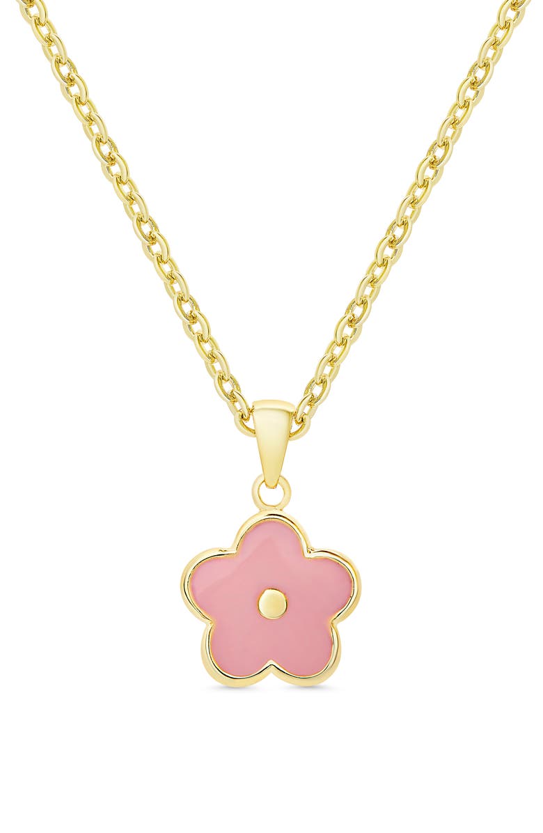 Lily Nily Flower Pendant Necklace, Main, color, Gold