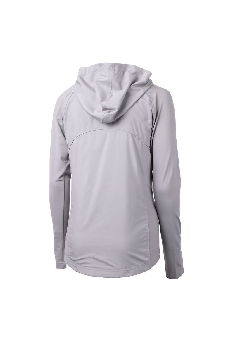 Women's Cutter & Buck Gray Clemson Tigers Adapt Eco Knit Hybrid Recycled Full-Zip Hoodie, Alternate, color, Gray