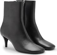 MANGO Leather Ankle Bootie