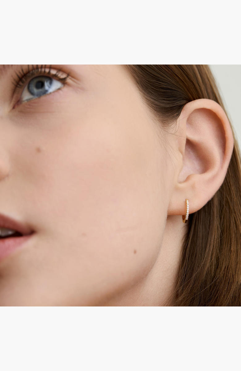 MEJURI Pave Diamond Huggie Hoops, Alternate, color, Yellow Gold / Diamond