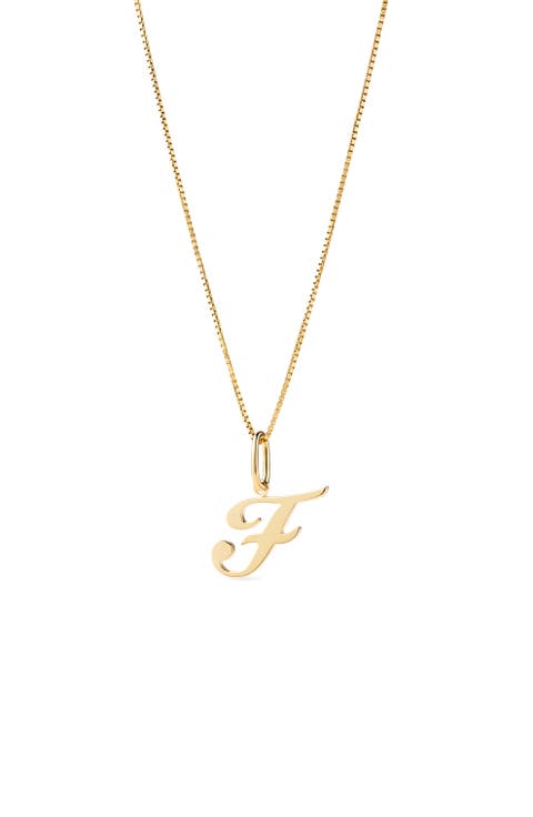Solid Yellow Gold - Script Letter Necklace