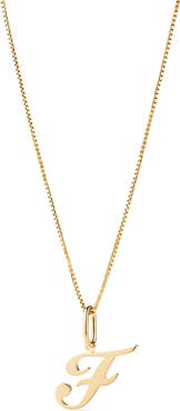 Ana Luisa Solid Yellow Gold - Script Letter Necklace