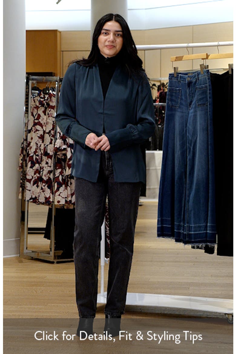 The Izzy Fluted Sleeve Satin Shirt video