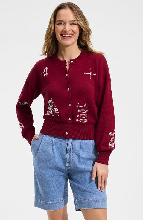 Cotton Embellished Cardigan Sweater